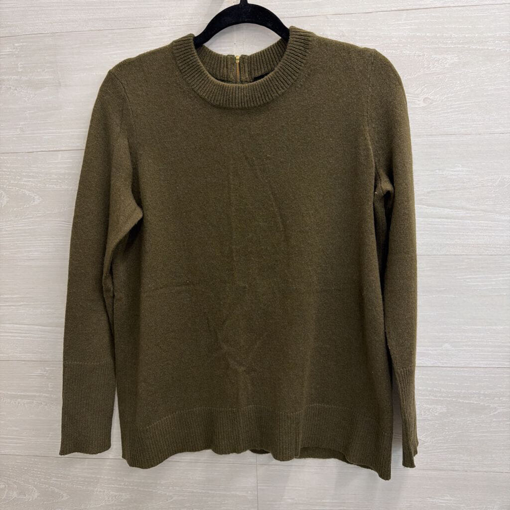 J Crew Green Italian Cashmere Crewneck Sweater Top Extra Small