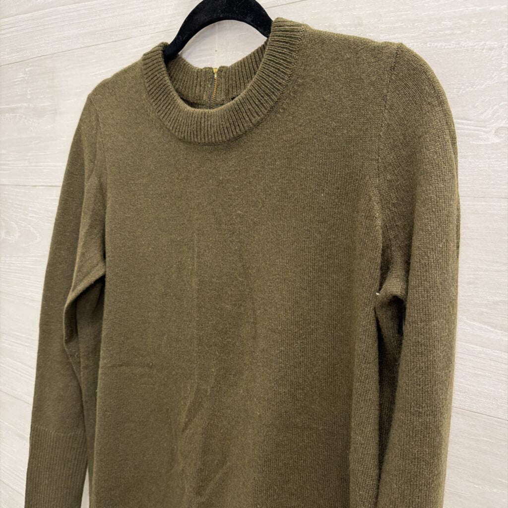 J Crew Green Italian Cashmere Crewneck Sweater Top Extra Small