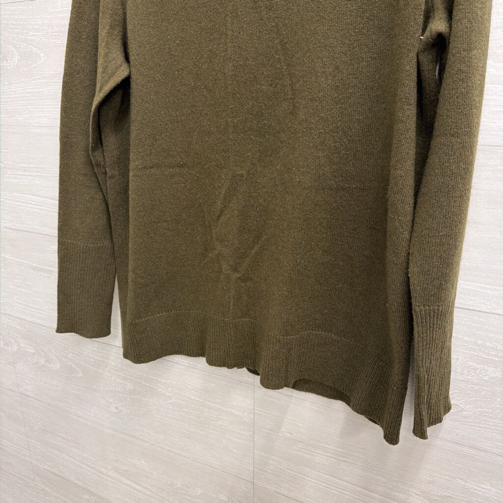 J Crew Green Italian Cashmere Crewneck Sweater Top Extra Small