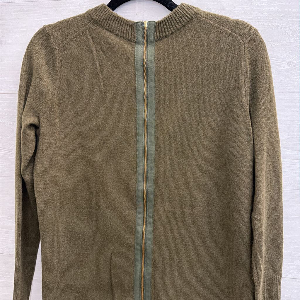 J Crew Green Italian Cashmere Crewneck Sweater Top Extra Small