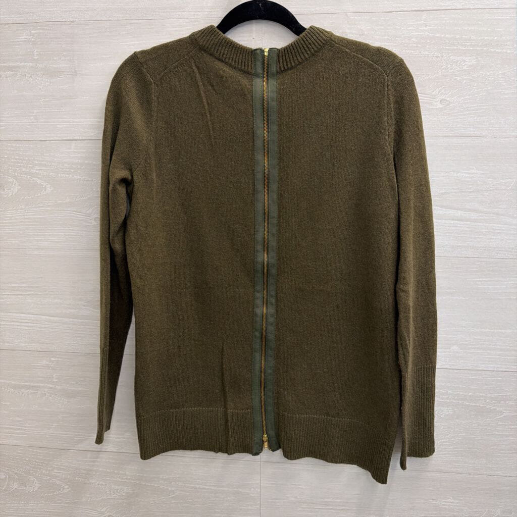 J Crew Green Italian Cashmere Crewneck Sweater Top Extra Small