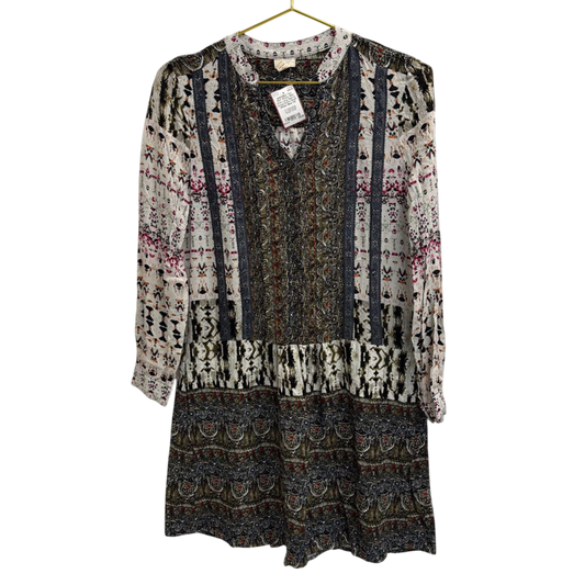 TINY White/ Blue Print Long Sleeve Dress Extra Small