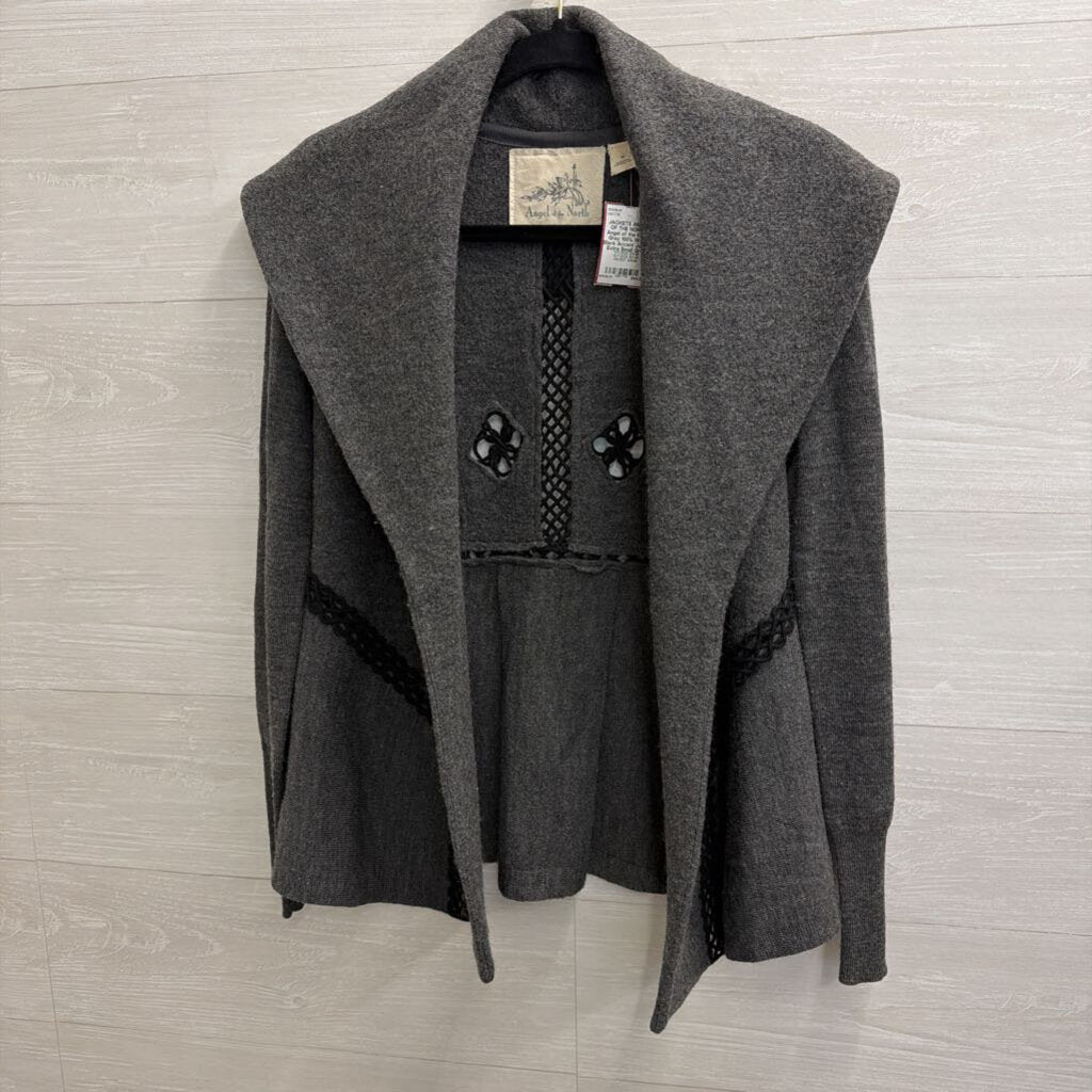 Angel of the North Grey 100% Wool Black Accent Jacket Extra Small