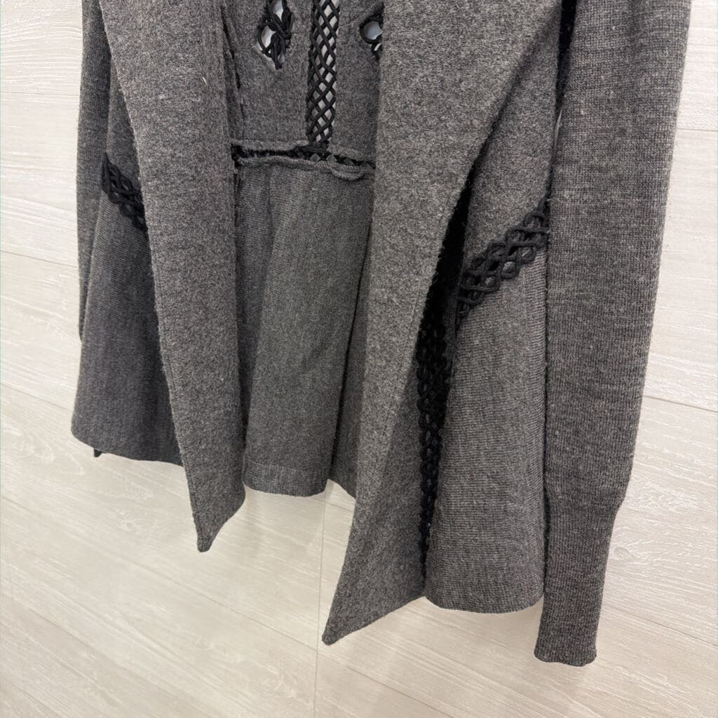 Angel of the North Grey 100% Wool Black Accent Jacket Extra Small