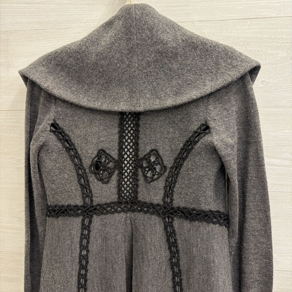 Angel of the North Grey 100% Wool Black Accent Jacket Extra Small