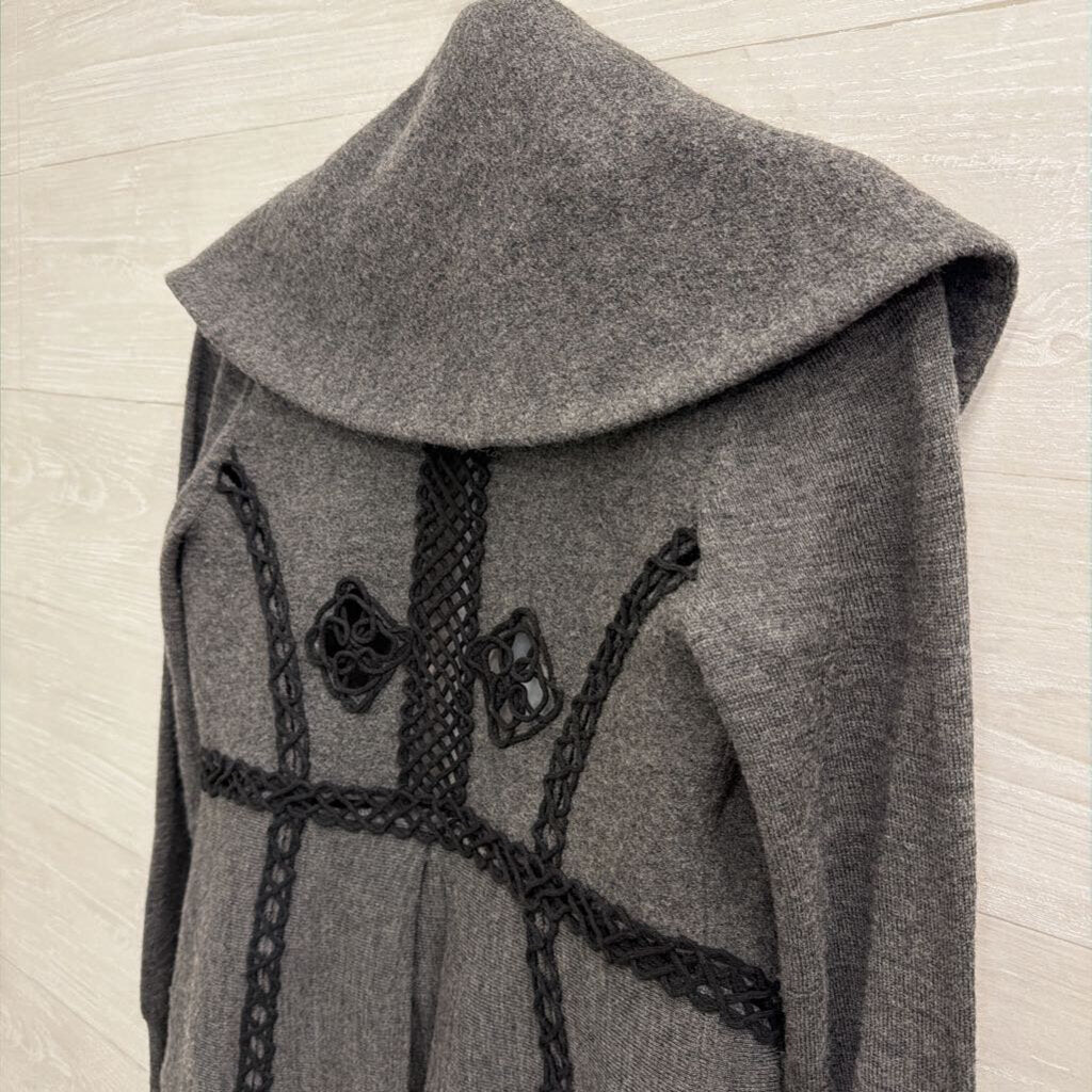 Angel of the North Grey 100% Wool Black Accent Jacket Extra Small