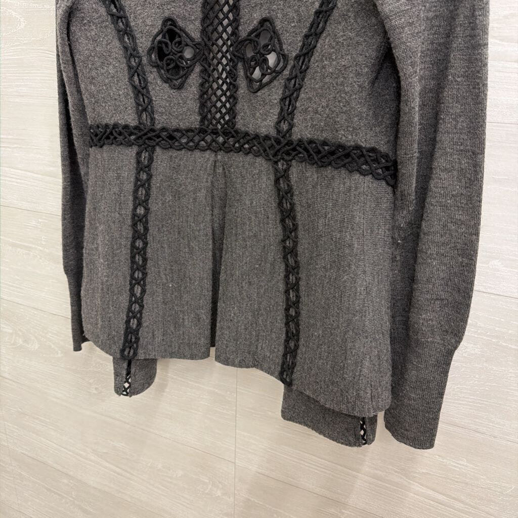 Angel of the North Grey 100% Wool Black Accent Jacket Extra Small