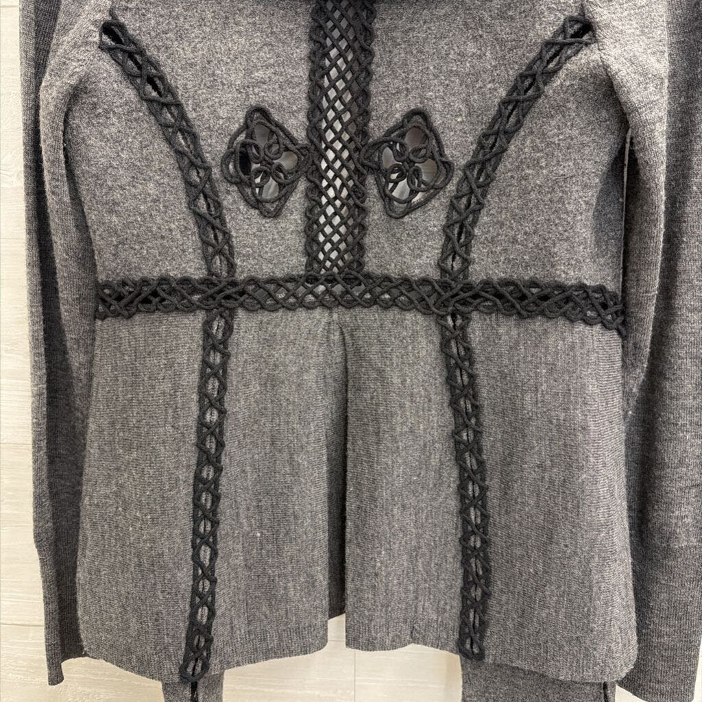Angel of the North Grey 100% Wool Black Accent Jacket Extra Small