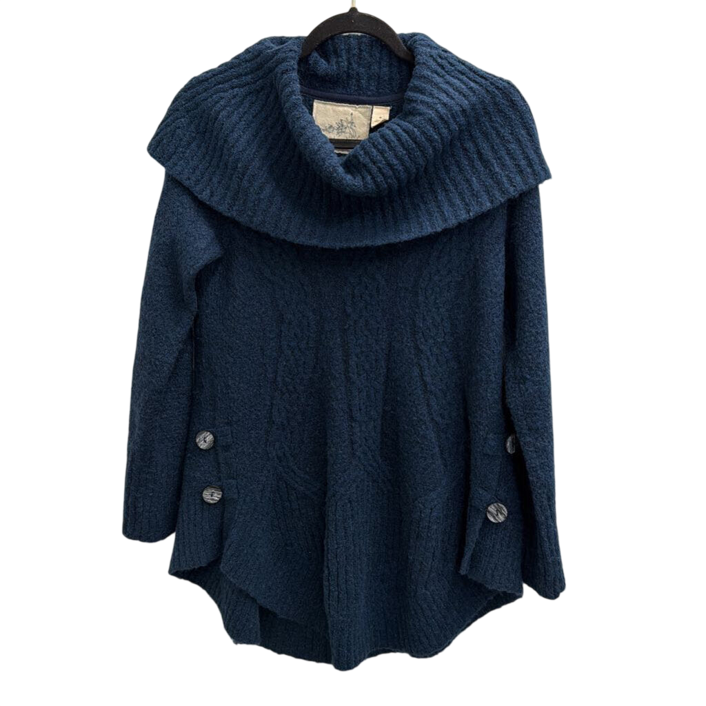 Angel of the North Blue Knit Turtleneck Sweater Extra Small
