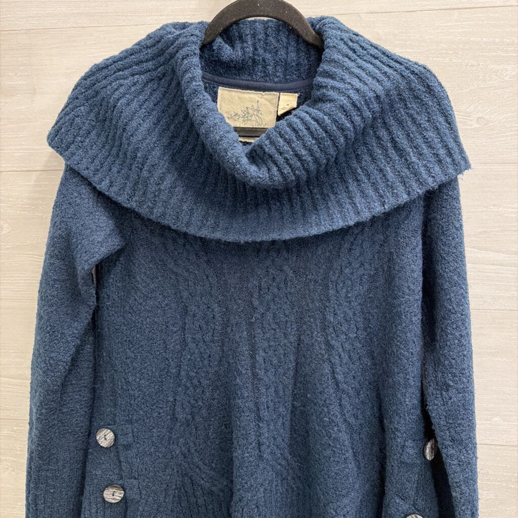 Angel of the North Blue Knit Turtleneck Sweater Extra Small