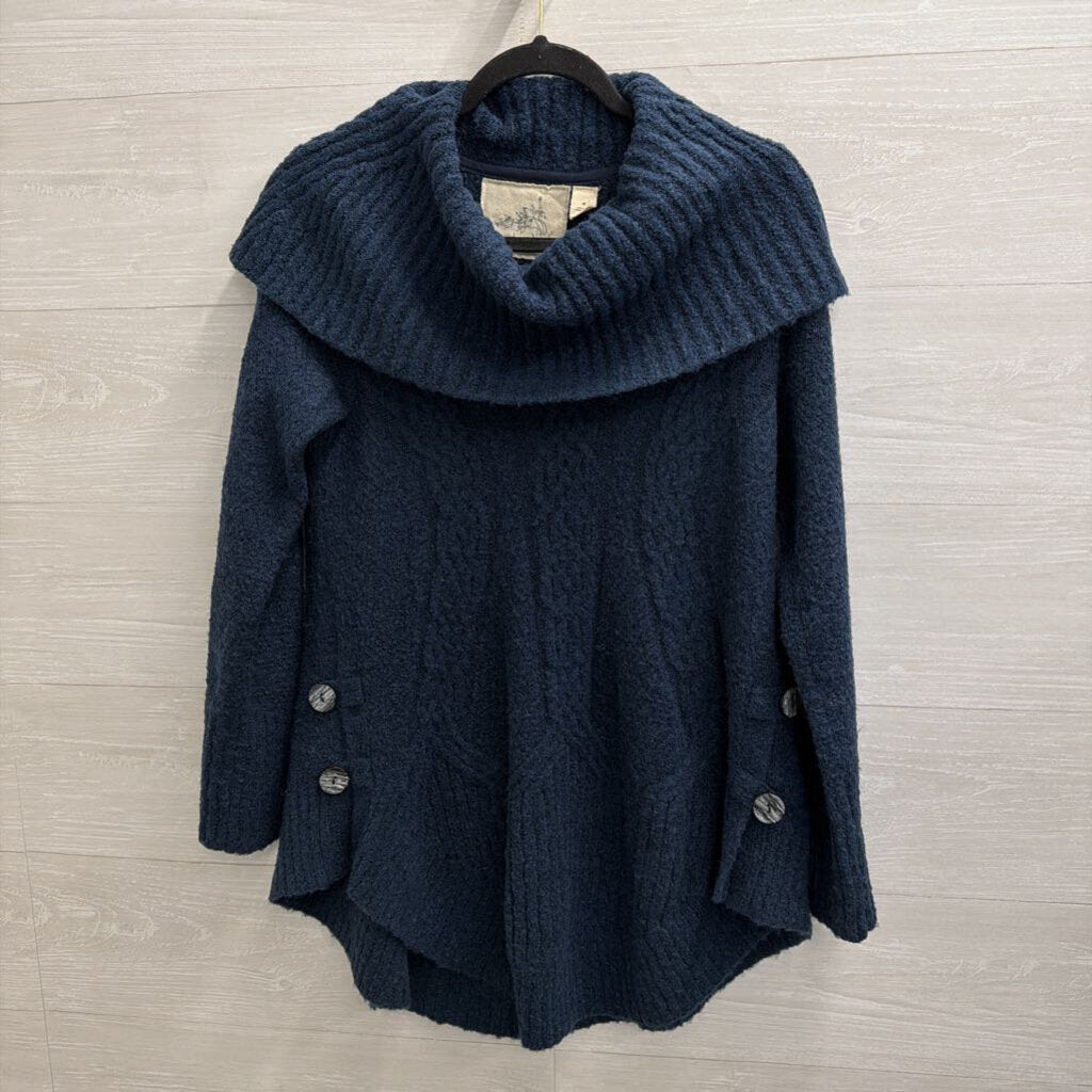 Angel of the North Blue Knit Turtleneck Sweater Extra Small