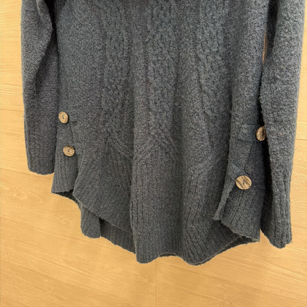 Angel of the North Blue Knit Turtleneck Sweater Extra Small