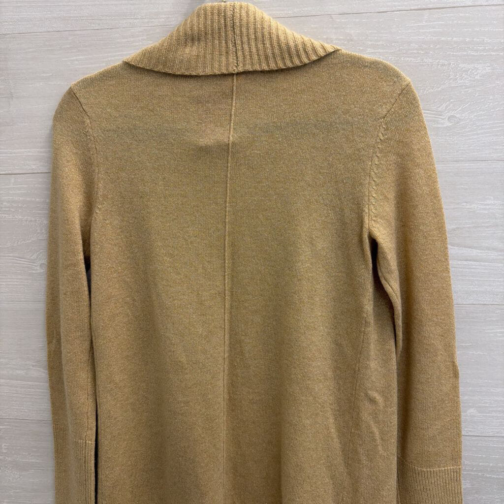 Lilly Pulitzer Gold Knit Open Front Cardigan Sweater Extra Small