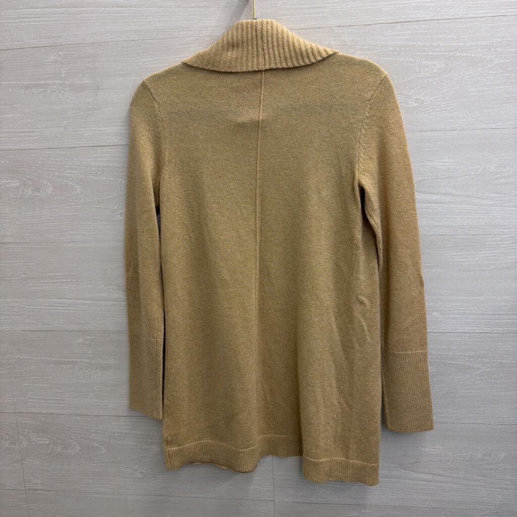 Lilly Pulitzer Gold Knit Open Front Cardigan Sweater Extra Small