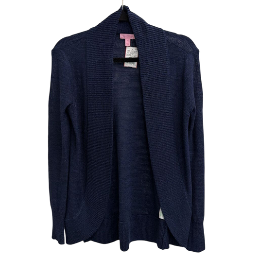 Lilly Pulitzer Navy Knit Open Front Cardigan Sweater Extra Small