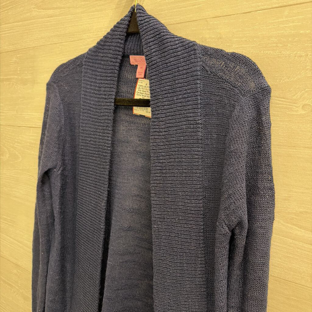 Lilly Pulitzer Navy Knit Open Front Cardigan Sweater Extra Small