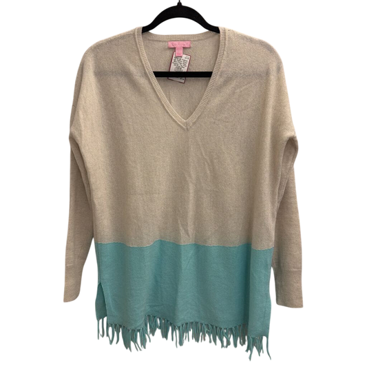 Lilly Pulitzer Grey/ Blue Fringe Hem Sweater Top XXS/ XS