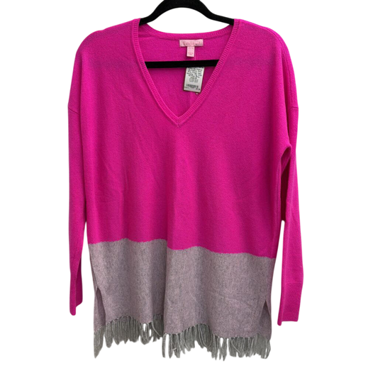 Lilly Pulitzer Pink/ Grey Fringe Hem Sweater Top XXS/ XS