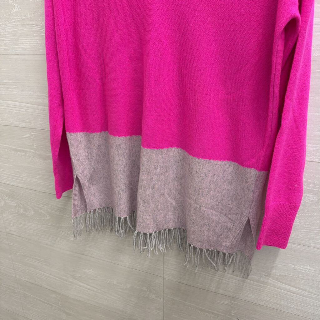 Lilly Pulitzer Pink/ Grey Fringe Hem Sweater Top XXS/ XS
