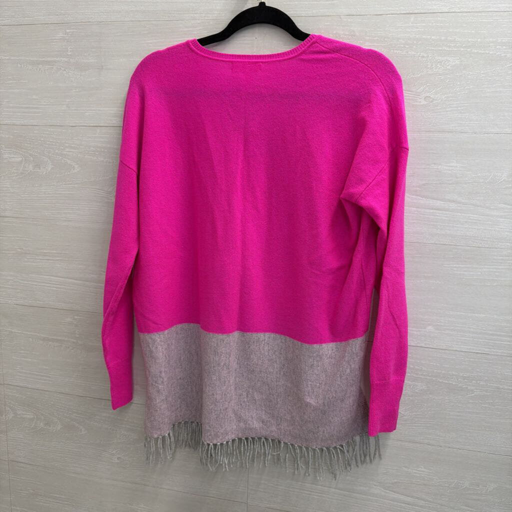 Lilly Pulitzer Pink/ Grey Fringe Hem Sweater Top XXS/ XS