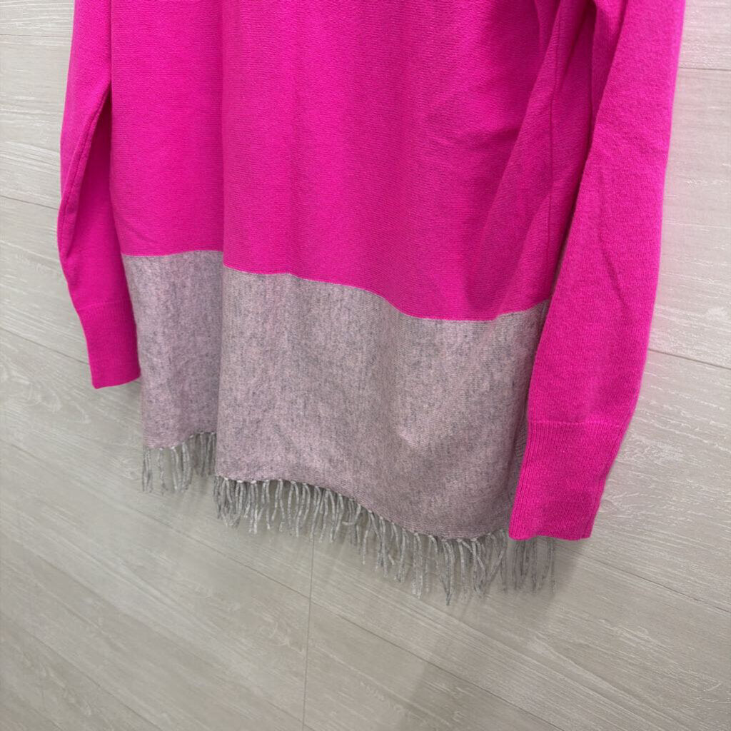 Lilly Pulitzer Pink/ Grey Fringe Hem Sweater Top XXS/ XS