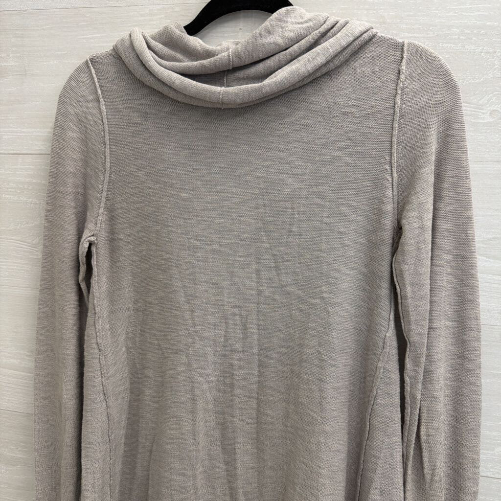 Free People Grey Knit Long Sleeve Snap Button Top Extra Small