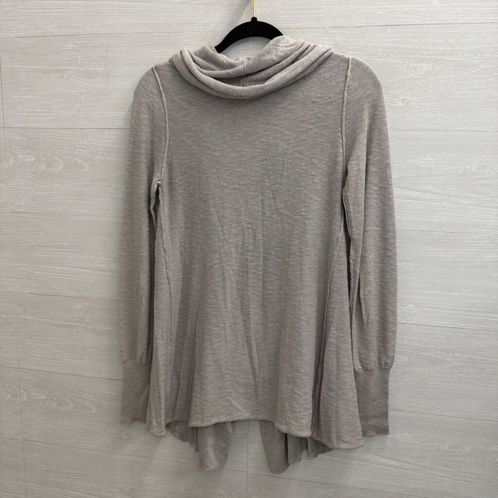 Free People Grey Knit Long Sleeve Snap Button Top Extra Small