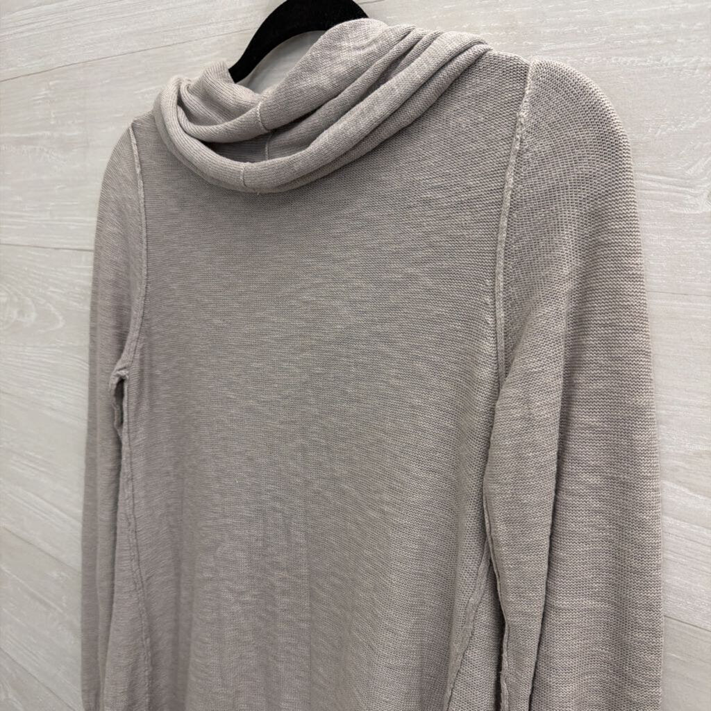 Free People Grey Knit Long Sleeve Snap Button Top Extra Small