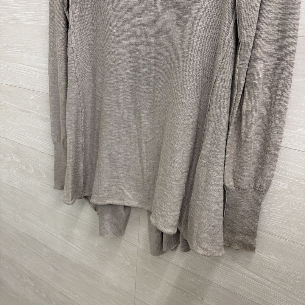 Free People Grey Knit Long Sleeve Snap Button Top Extra Small