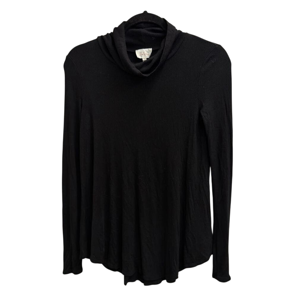 Deletta Black Long Sleeve Turtleneck Top Extra Small