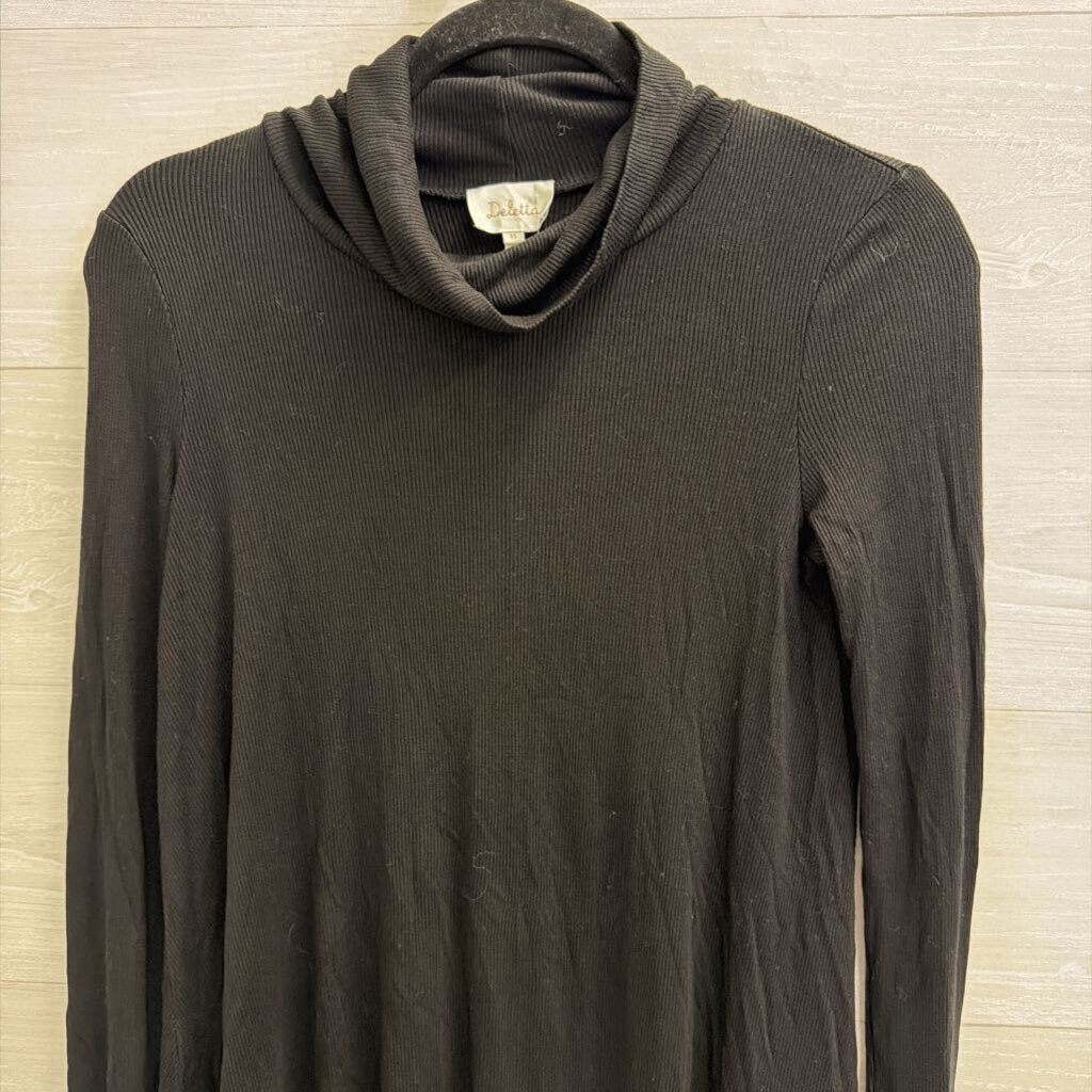 Deletta Black Long Sleeve Turtleneck Top Extra Small