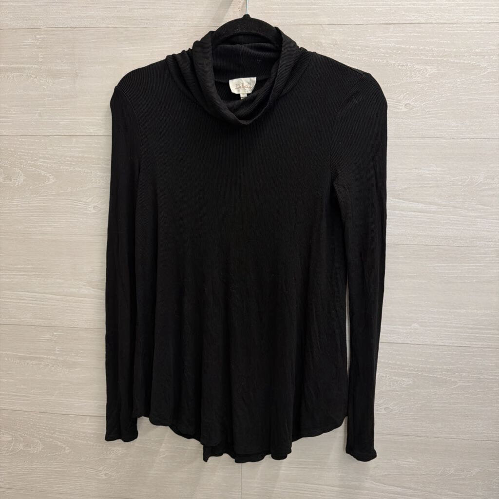 Deletta Black Long Sleeve Turtleneck Top Extra Small