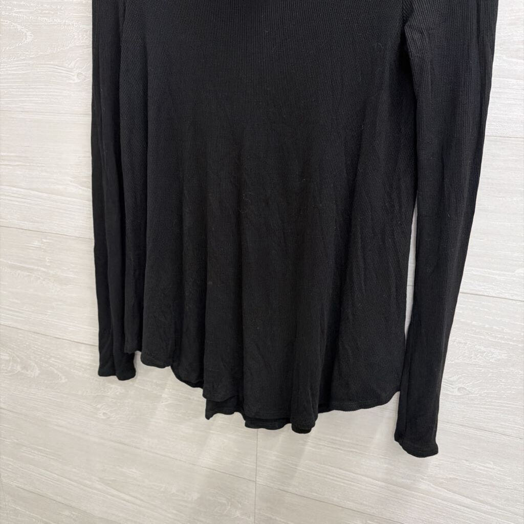 Deletta Black Long Sleeve Turtleneck Top Extra Small
