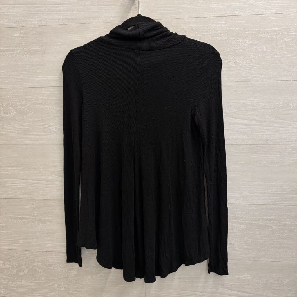 Deletta Black Long Sleeve Turtleneck Top Extra Small