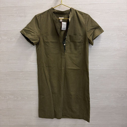 J Crew Green Short Sleeve Shift Dress Extra Small