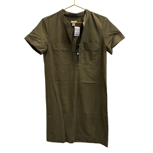 J Crew Green Short Sleeve Shift Dress Extra Small