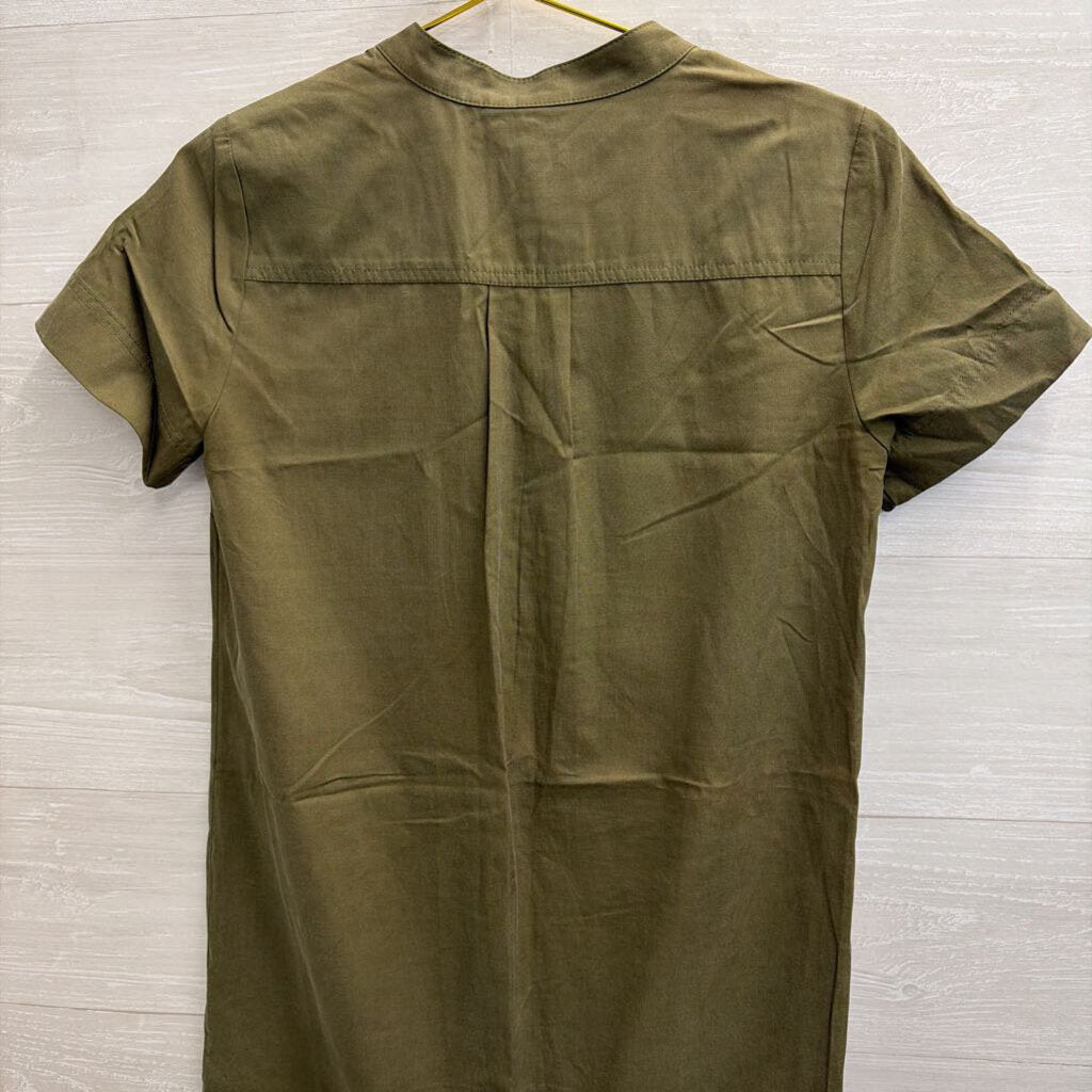 J Crew Green Short Sleeve Shift Dress Extra Small