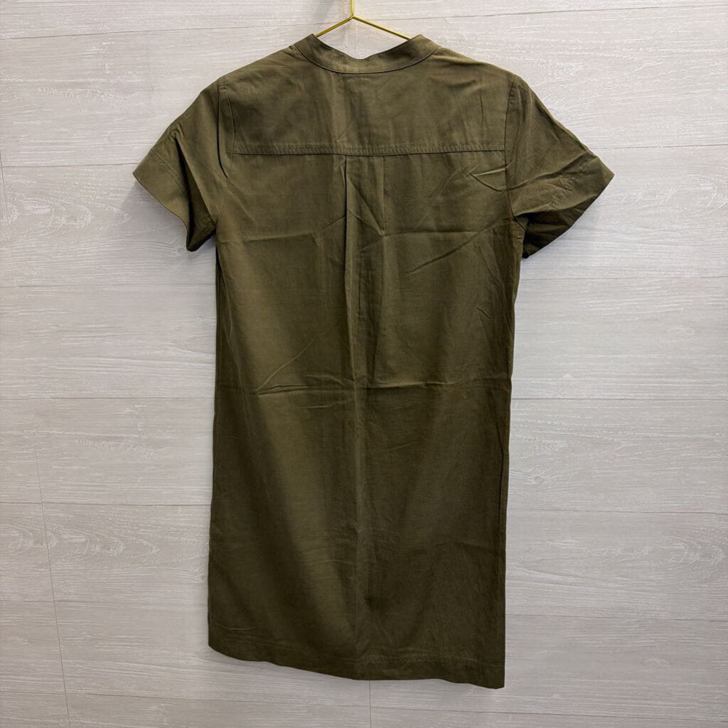 J Crew Green Short Sleeve Shift Dress Extra Small