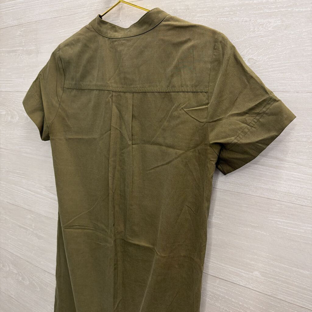 J Crew Green Short Sleeve Shift Dress Extra Small