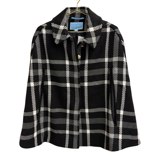 Draper James Black/ White Plaid Cape Jacket XS/ S