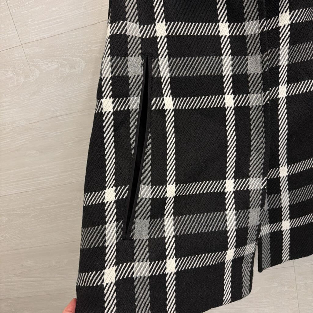 Draper James Black/ White Plaid Cape Jacket XS/ S