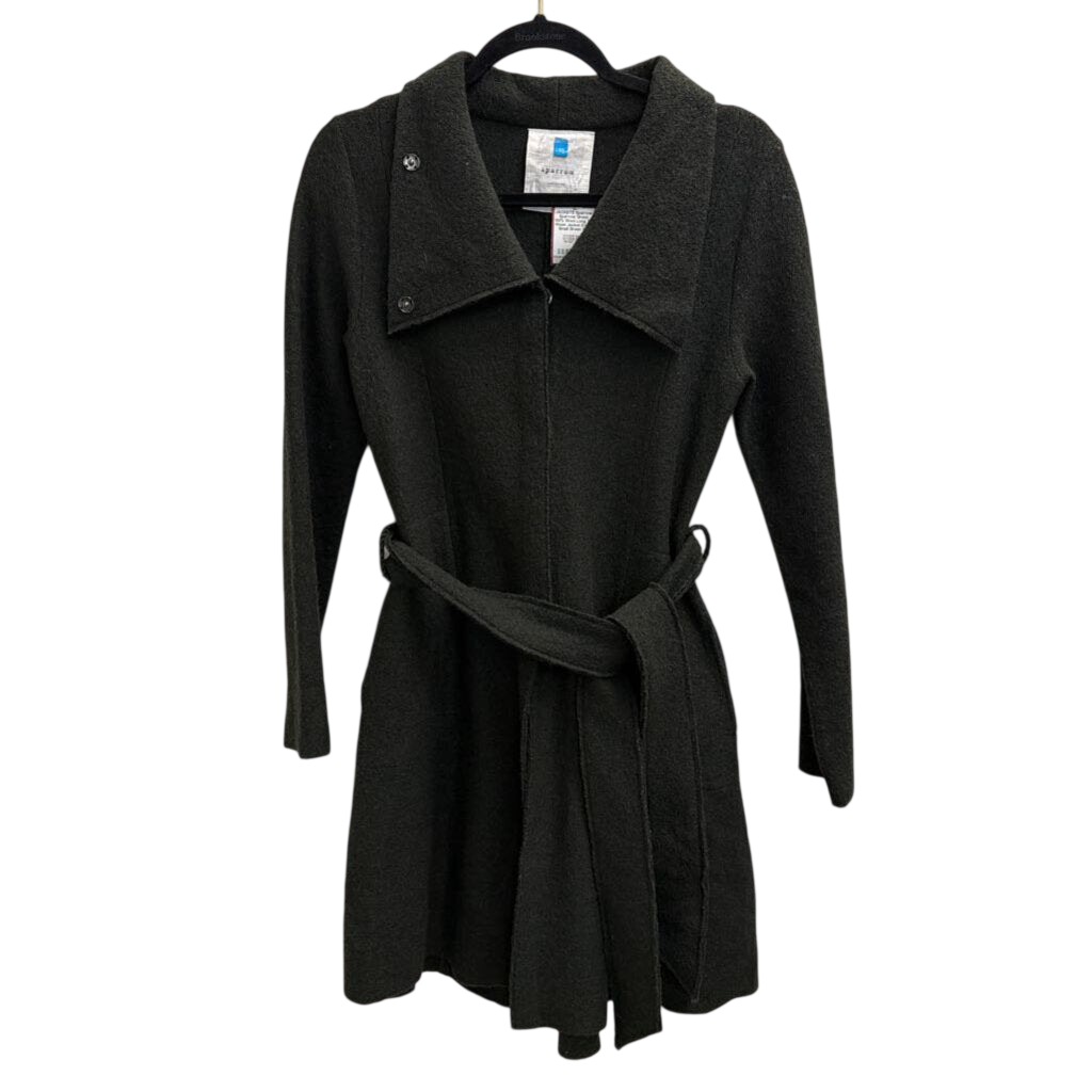 Sparrow Green 100% Wool Long Tie Waist Jacket Extra Small