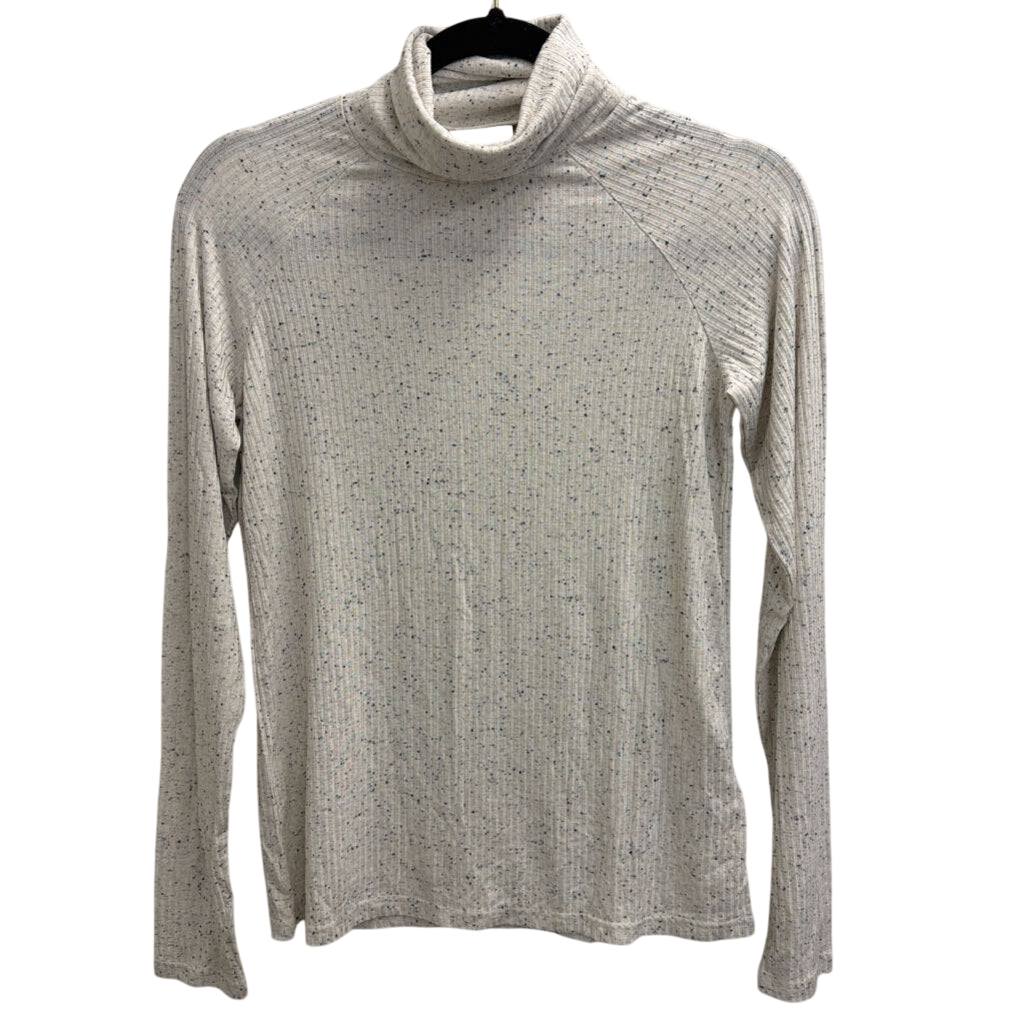 Varley White/ Black Speckled Long Sleeve Turtleneck Top Extra Small
