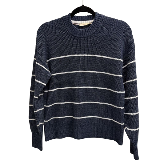 Faherty Navy/ White Striped Knit Cropped Sweater Extra Small