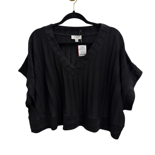 Umgee Black Cropped Short Sleeve Boxy Top Medium