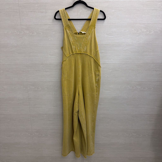 Easel Yellow Wide Leg Jumpsuit Large