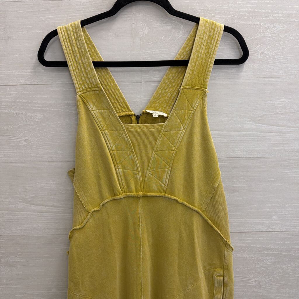 Easel Yellow Wide Leg Jumpsuit Large