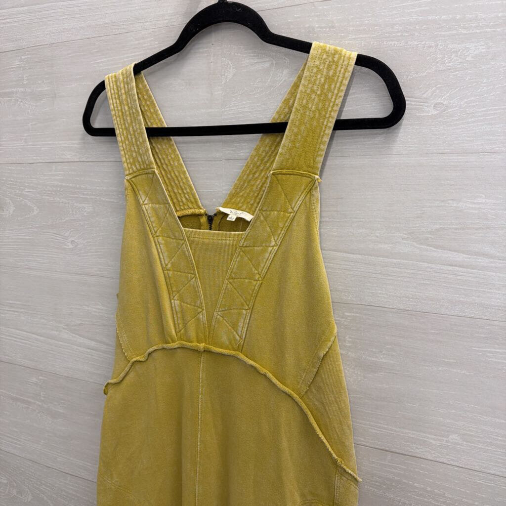Easel Yellow Wide Leg Jumpsuit Large