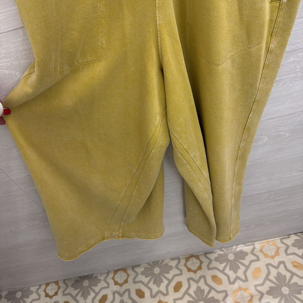 Easel Yellow Wide Leg Jumpsuit Large