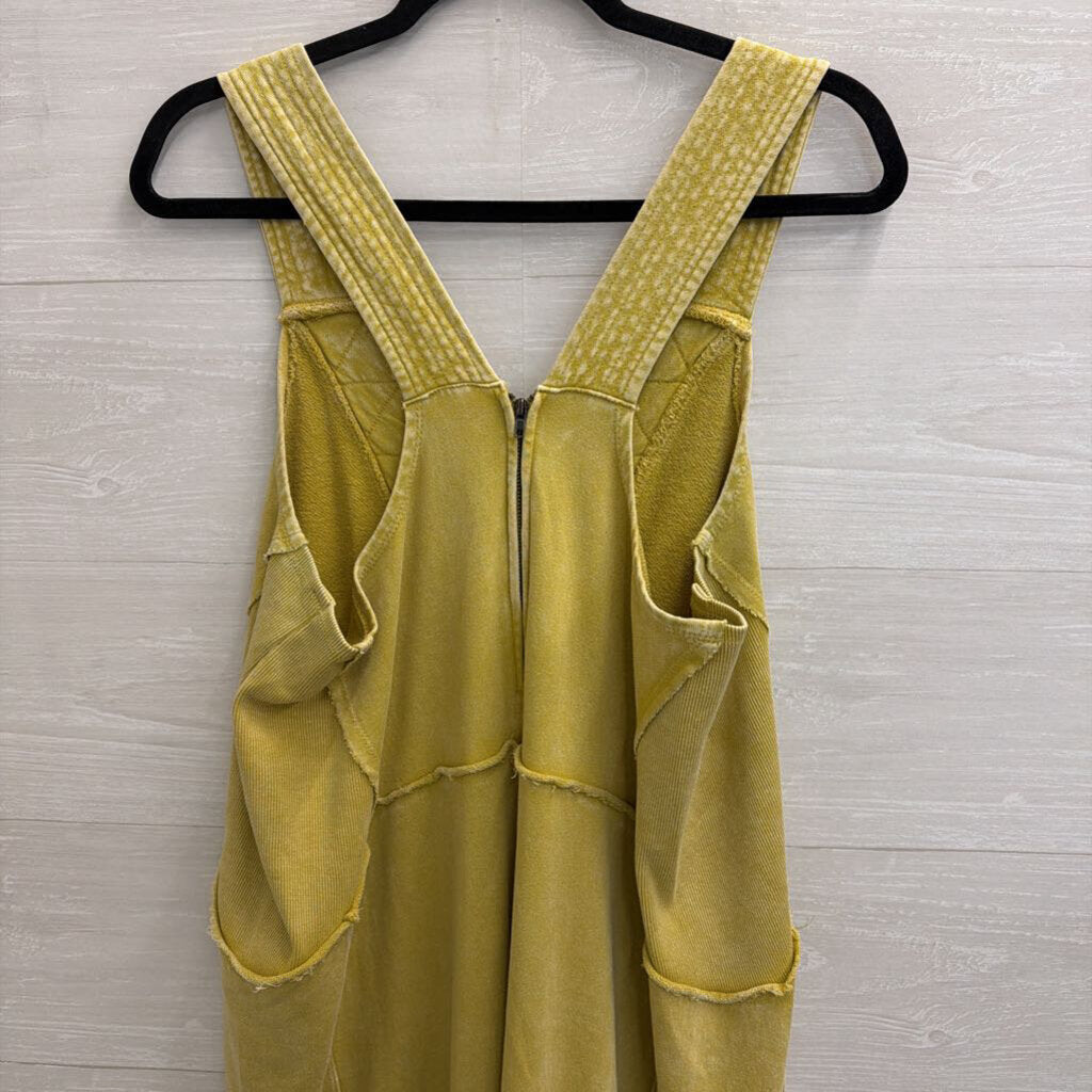 Easel Yellow Wide Leg Jumpsuit Large